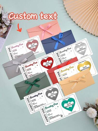 1pc Personalised Scratch Reveal Boarding Pass, Scratch Reveal For Holiday Surprise, Destination Reveal Surprise, Surprise Holiday Ticket, Birthday Gift, Boyfriend Gift,Customized Boarding Pass Scratch Card