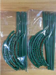 Halbkreisförmiger Blumentopf-Rankgitter aus Kunststoff, grüner Kunststoff Pflanzenkäfig und Stütze - mehrstöckiges doppelstöckiges Blumenregal für den Garten, für Kletterpflanzen, Krabbenorchideen, Efeu - Anti-Sturz Blattschutz, Kunststoff Orchideen- und Sonnenblumen-Stützstäbe