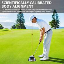 Putting Training Mirror, Portable Indoor Outdoor Training Aid Swing Posture, Ball Stroke Accuracy Improvement - Bạc - Xem 3