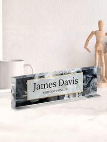 1pc Customizable Acrylic Desk Nameplate - Transparent Glossy Finish, Personalized Teacher Appreciation Gift, Employee Recognition Desk Accessory, No Battery Needed - 2 - View 14
