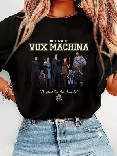 100% Cotton The Legend Of Vox Machina Characters T-Shirt Round Neck Short Sleeve Streetwear Breathable Homme Soft Unisex Fashion Shirts