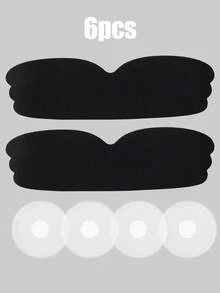 6 pièces Ruban adhésif invisible en silicone pour soulever la poitrine - Rehausseur de buste en une pièce + cache-mamelons ronds, convient pour robe de mariée, débardeur, sport et fitness, ensemble de ruban adhésif pour buste imperméable et anti-transpiration - Multicolore - Voir 10