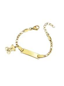 1pc Personalized Bracelet Customize Your Name Teddy Bear DIY Charm Bracelet Custom Name Bracelet Stainless Steel Non-Allergic Bracelet Fashion Ideal Gifts Valentine's Day Custom Gifts New Year Gifts For Him Family, Friends, Daughter, Son, Her For Children's Day,Ideal Gifts For Him, Ideal Gifts For Her,Customized Fashion Jewelry,Urban Gala
