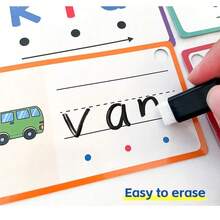 60pcs Reusable CVC Word Learning Flash Cards, Suitable For Preschool Kids, Ideal For Reading, Spelling, Word Building And Writing Practice, Perfect For Early Childhood Education, Back To School - Multicolor - View 9