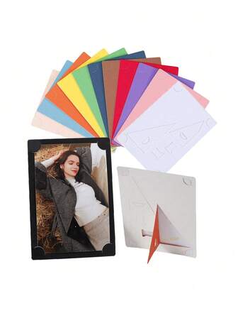 5/10pcs Colorful Cardboard Photo Frames, Fit For 4x6 Inch Photos, Multi-Functional Decor For Home, Office, School, Party, Birthday, Desktop & Wall Display