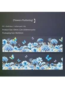 1 Stück Blumen Lovely Day PET Klebeband, Muscheltextur Landschaft Scrapbooking Aufkleber, 6 Designs - Verschiedenfarbig - Übersicht 16