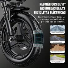 Bicicleta eléctrica plegable para adultos de 14 pulgadas: pico de 400 W, motor sin escobillas de alta velocidad, batería extraíble de 48 V 10 Ah, alcance de 45 KG, suspensión doble de dos asientos, 3 velocidades, neumáticos todoterreno, perfecto para caminatas, todoterreno, desplazamientos y regalos, estilo deportivo y componentes de alta calidad. - Naranja - Ver 8