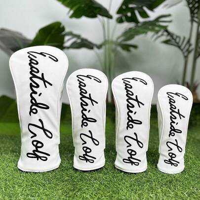 Golf Club Head Covers Golf Club Protective Sleeve Drive PU Waterproof Material Better Protection Of Golf Clubs White Utility Simple Style.