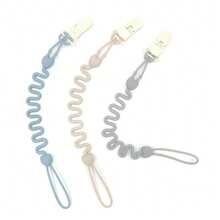 1条婴儿专用安抚奶嘴链，硅胶材质 - 可咬防丢扣 - 彩色 - 查看 2