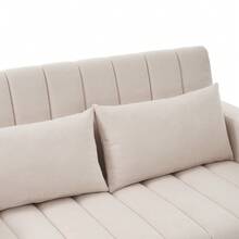 Modern Multifunctional Sofa, Sleeper Sofa, Sofa Bed With Sleeping Function, Double Sofa With Adjustable Backrest, With Drink Holder And Cushions, Suitable For Living Room, Bedroom, Apartment, Etc.