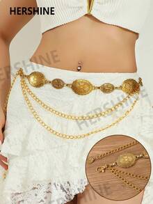 Fashionable Metal Waist Chain, Versatile For Dresses, Shirts - Multicolor - View 7