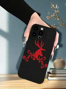 Teléfono 17 Pro 1PC, diseño de patrón de adorno muy vendido Teléfono negro, a prueba de golpes, pantalla y cámara elevadas, mate Simple y liviano Compatible con 17/17Air/17Pro/17ProMax, 16/16Plus/16ProMax, 15, 14, 13, 12, 11 Series, adecuado S22, S23, S24, S25 PLUS ULTRA Series, Pascua, decoración de Halloween/cumpleaños, Novia, novio, amigo o uno mismo. - Negro - Ver 3