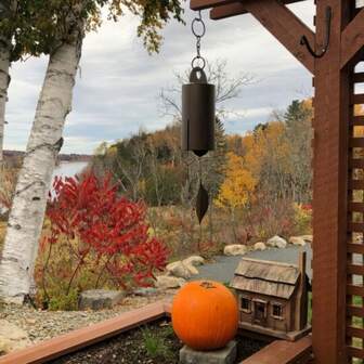 复古金属铃铛风铃装饰挂件，配有装饰链，适用于家居、花园、庭院装饰、圣诞节和节日装饰