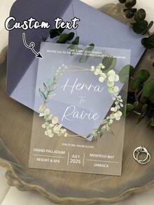 Garden Wedding Invitation Suite, Handmade Paper Wedding Invitation, Deckled Edge Invitation, Romantic Wedding Invites,Blush Pink And Rose Gold Wedding Invites - Acrylic Wedding Invitations - Personalized Wedding Invitation With Monogram Sticker - Multicolor - View 7