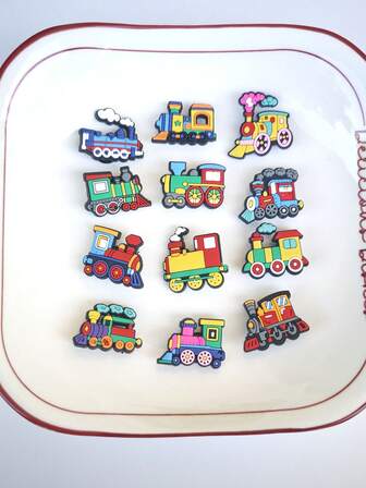 12pcs PVC Soft Jelly Series DIY Fashion Sandal Accessories, Detachable Hole Shoes Decorations, Suitable For Puff Sandals, Can Be Used As Christmas And Party Gifts