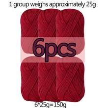 6卷混合纤维迷你纱线，适合DIY编织，每卷150克/5.29盎司，4股尼龙-人造丝-涤纶纤维，70米/76.5码，多色工艺纱线套装，可用于制作围巾和帽子 - 彩色 - 查看 15