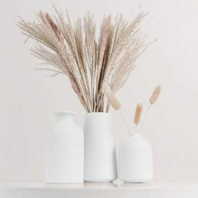 White Ceramic Vase Set3 Small Flower Vases For Decor Boho Vase Distressed Farmhouse Décor Pottery Decorative Flower Vase For Home Decor Table Living Room Decor Idea Shelf Decor