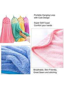 1 PC Super Soft Coral Velvet Kitchen Hand Towels - Hangable & Absorbent -  Home Bathroom Decor Fall Decor Back To School Dish Cloths Kitchen Towel - Màu sắc ngẫu nhiên - Xem 8