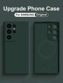 VRNOEI 原装磁性手机壳适用于三星 Galaxy S24 S23 S22 S21 S25 Ultra Plus,柔软保护套,无线充电,防震柔性 TPU 外壳,防水防摔防刮 - 深綠色 - 查看 17