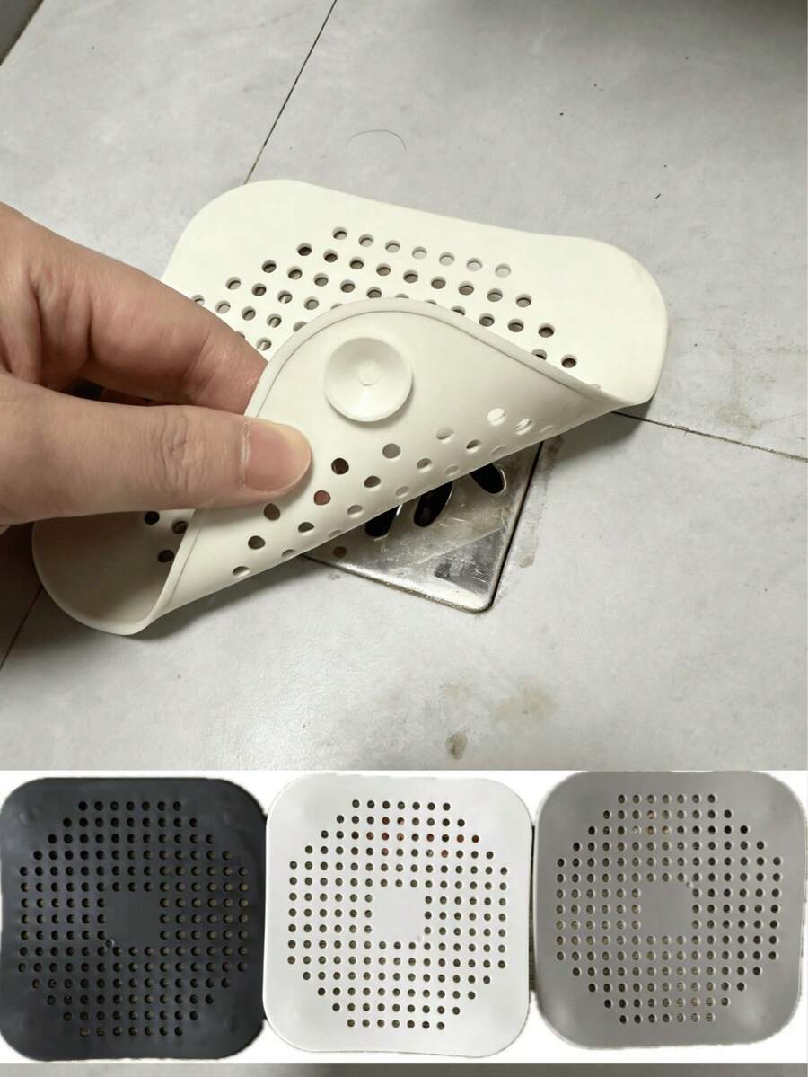 3 piezas/1 pieza Filtro de cabello de silicona y tapón de drenaje para bañera y ducha - Evita obstrucciones y olores