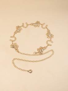 Catena in metallo regolabile per donna, design a forma di cavallo, gancio decorativo circolare, oro antico, adatta per abiti - multicolore - Visualizzare 10