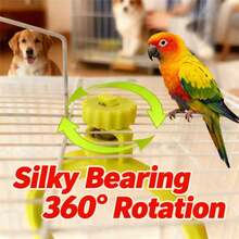 1pc Parrot Toy Cage Perch With Bearing Rotating Stand, Plastic Rotating Perch Bird Amusement Supplies - Pink - View 5