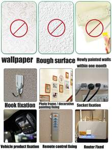 12/24pcs Double-Sided Adhesive Tape - Easy To Install, Non-Damaging Wall Hooks, Tool-Free Removable Adhesive Tape Wall Hooks