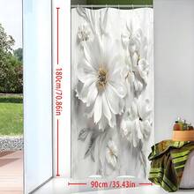 Rèm tắm họa tiết lá vàng và hoa trắng, phong cách Bohemian. Chống thấm nước và nấm mốc, có thể giặt bằng máy, làm từ polyester, không cản sáng, nhẹ và thoáng khí. Màu sắc có thể thay đổi đôi chút tùy thuộc vào điều kiện ánh sáng. Bao gồm 12 móc treo - Phụ kiện trang trí phòng tắm nghệ thuật. - Nhiều màu - Xem 7