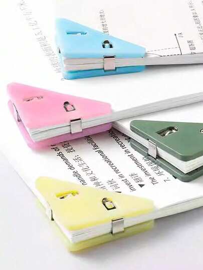 5/10个彩色三角回形针，耐用塑料材质，多用途，不粘连，是办公、学习、文件整理和收纳的理想之选（颜色随机）