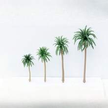 5PCS 2.76inch Mini Architectural Sandbox Model Coconut Tree Set - Realistic Beach Landscape Model Double Palm Trees, Miniature Landscaping Small Tree Simulation Handmade DIY Finished Tree, Miniature Scene Tree, Train Scene Decoration Accessories, Architectural Design, Sandbox Games, Tabletop Games, Aquarium And Cake Decoration And Craft Projects