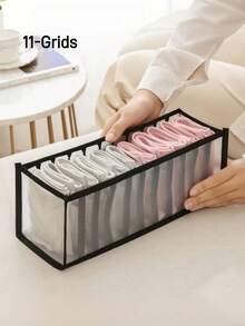 1 szt./2 szt./5 szt. [Biały/Szary/Beżowy/Różowy] Organizer na bieliznę i skarpetki, Organizer z siatki na półkę w szafie, Sortowanie pudełka do przechowywania skarpet i legginsów, Składane pudełko do przechowywania w szufladzie, Akcesoria do sypialni