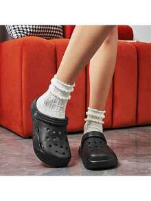 2025 Hollow Slip-On Sandals, Women's Summer Outdoor Beach Lightweight Backless Slides, Unisex Closed Toe EVA Slippers