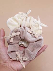 2pcs Light-colored Velvet Hair Ties