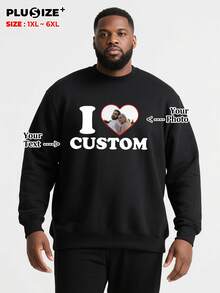 可定制加大码纪念款黑色圆领卫衣，为您的衣服添加您最喜欢的图案，您已经很帅/很漂亮了！ - 黑色 - 查看 1