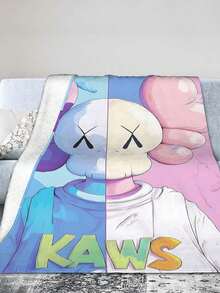 Kawss Kawaii Kaw Blanket The Ultimate Anime Fan Gift - Luxuriously Soft Flannel Blanket, Cartoon Printed Throw For Home, Camping, Travel, Perfect For Christmas & Birthdays - Black - View 1