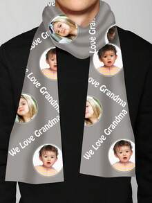 Personalized Photo Collage Scarf, Customized Unisex Scarf, Personalized Scarf, Holiday Gift, Christmas Gift, Party Favor