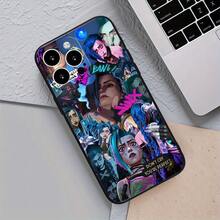 Funda de Teléfono Animada Jinx Diseñada para , con una Carcasa Suave de TPU Negra para Protección, Compatible con los Modelos de  11 a 16 Pro Max. - Mezcla de colores - Ver 7