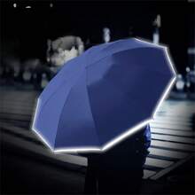 1 pezzo Ombrello super grande da 10 stecche con chiusura inversa, stile business casual, leggero e portatile con protezione UV, ombrello antivento e impermeabile multifunzione per pioggia, disponibile in più colori per uomo e donna