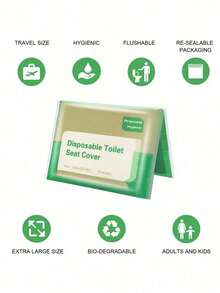 100/60/50/10片装一次性马桶座套，水溶性，适用于旅行和公共卫生间，浴室装饰，四季皆宜