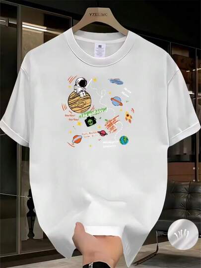 Camiseta Unissex 100% Algodão – Space – 100% algodão-Malha premium-Camiseta personalizada-Premium-Modelo Casual-Basico-Malha Penteada-Unissex  Verão