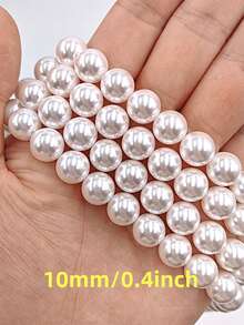 2mm-16mm 白色珍珠珠飾，玻璃材質，DIY耳環手鍊項鍊與配件，圓珠，耐刮，16英吋/串 - 白色 - 查看 9