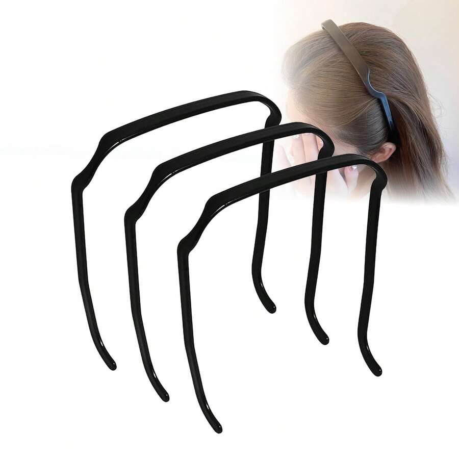 Headband Quadrado Invisível - Headband Quadrado, Headband Grosso e Encaracolado, Headband Quadrado Invisível, Unissex, Faixa de Cabelo, Aro de Cabelo