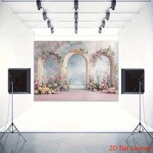 2D Flat BannerA Photo Backdrop With A Decorative Background Featuring A Fantasy Pattern Of Flower Columns, A Luxurious And Dreamy Style Backdrop Cloth, Covering The Wall - 1 - View 5