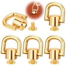 LIQWEI 6Pcs D Rings For Purse Purses Hardware D Ring Stud Screw Ball Head Buttons Bag Accessories Purses Strap Hardware For Purse Making Backpack Dog Collar DIY Leathercraft - như hình ảnh - Xem 1