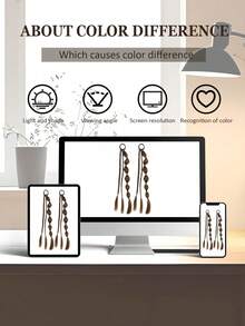 1/2 Packs 18" Lantern Bubble Braid Ponytail - Heat Resistant Synthetic Hair Extensions With Elastic Bands For Women, Christmas Party & Festival Hairstyle (Easy No-Braid Style) - Multicolor - View 11