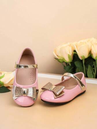1 Pair Fashion New Baby Flat Shoes, Spring/Summer Children Flat Shoes, Girls Bow Tie Shoes, Toddler Flats