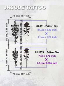 JKCODE TATTOO Finger Size Waterproof Mehndi Design Semi-Permanent Tattoos, Hands, Temporary Tattoos, Valentine's Tattoo, Rose Of The Cross, Waterproof, Realistic Fake Tattoos, Botanical, Face Tattoos, Magic Tattoos, Lasts 1-2 Weeks, Tattoos For Women - Blue - View 8