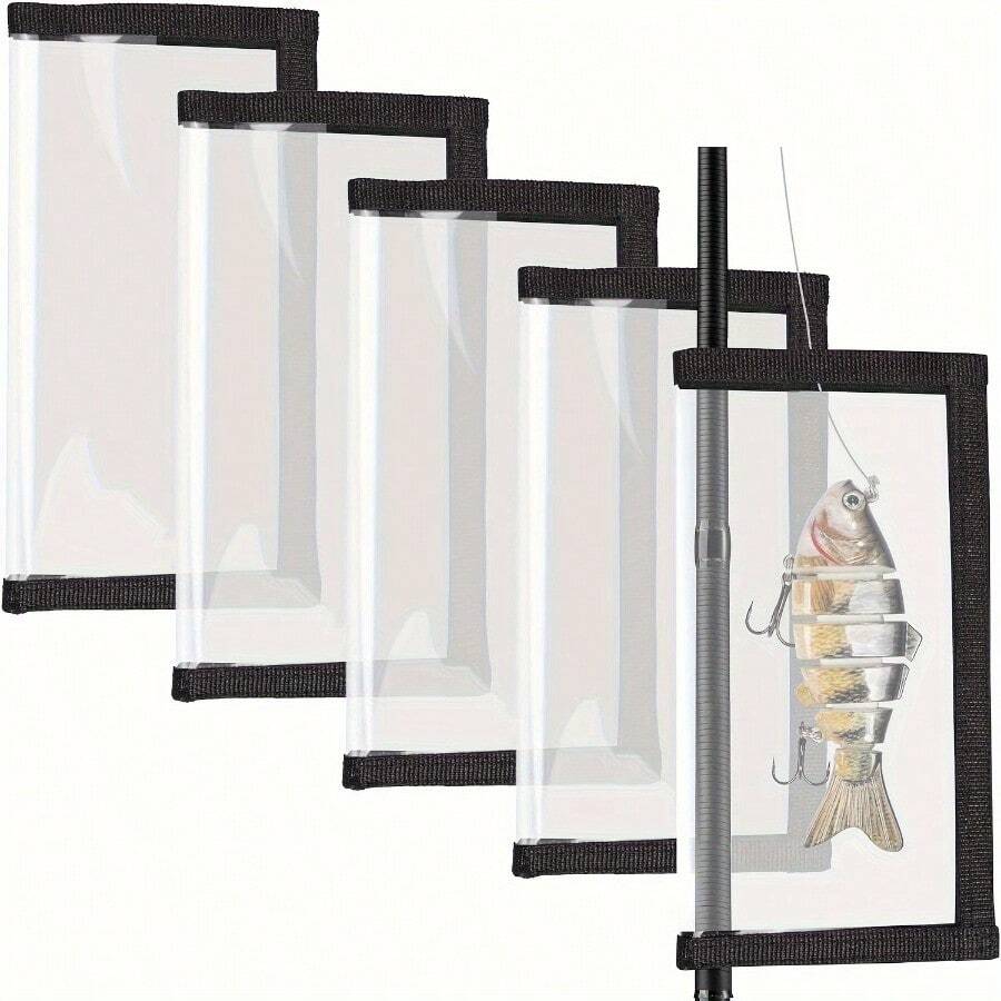5pcs PVC Bait Protector Covers - Durable Fishing Hook And Bait Storage Packaging With Transparent Window - Multicolor - View 1