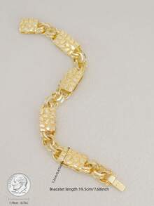 1 قطعة سلسلة رمز اللانهائية مكعب مطلي بالذهب عيار 14 قيراط، سوار للرجال والنساء بطول 8 بوصة - مكعب - مشاهدة 2