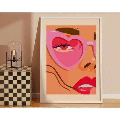 1PC Pop Art Girl Poster, 90s To 2000s Aesthetics, Fashionable Prints. Home Furnishing Decoration. Wall Decoration, Room Posters, Home Decoration, Room Aesthetic Decoration, Interior Decoration Products. Optional Framework